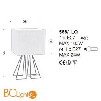 Настольная лампа IDL Seventy 588/1LQ black nickel light jute - Схема