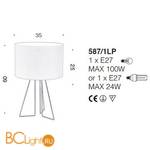 Настольная лампа IDL Seventy 587/1LP black nickel dark jute - Схема