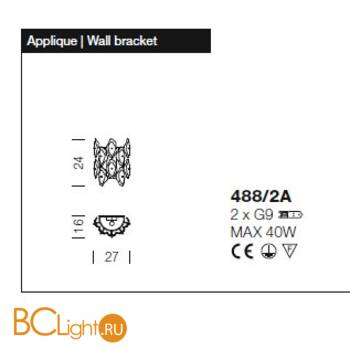 Настенный светильник IDL Sofia 488/2A Chrome+black - Схема