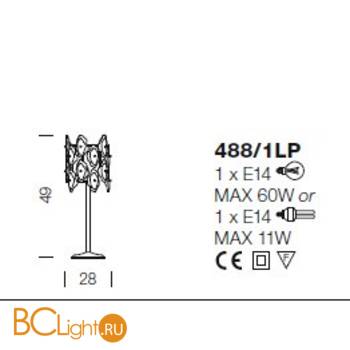 Настольная лампа IDL Sofia 488/1LP Chrome+White - Схема