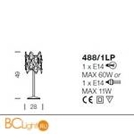 Настольная лампа IDL Sofia 488/1LP Light gold+GoldMurano - Схема