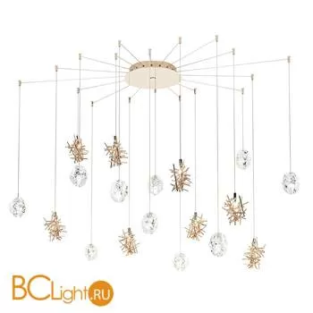Потолочный светильник IDL Stardust 608SR/10+8 light gold + transparent and light gold