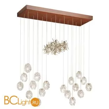 Потолочный светильник IDL Stardust 608/18+6 rusty + transparent glass and pure steel