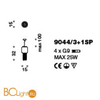 Подвесной светильник IDL Tiffany 9044/3+1SP - Схема