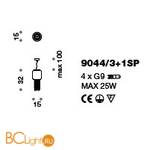 Подвесной светильник IDL Tiffany 9044/3+1SP - Схема