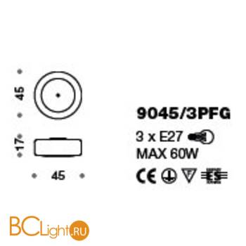 Потолочный светильник IDL Tiffany 9045/3PFG - Схема