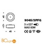 Потолочный светильник IDL Tiffany 9045/3PFG - Схема