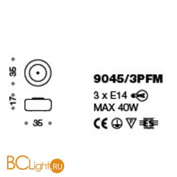 Потолочный светильник IDL Tiffany 9045/3PFM - Схема