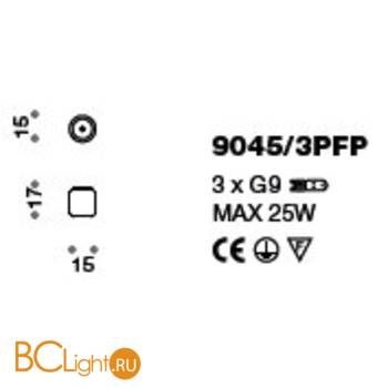 Потолочный светильник IDL Tiffany 9045/3PFP - Схема