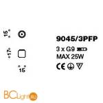 Потолочный светильник IDL Tiffany 9045/3PFP - Схема