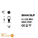 Настольная лампа IDL Tiffany 9044/3LP - Схема