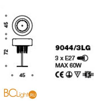 Настольная лампа IDL Tiffany 9044/3LG - Схема