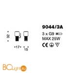 Настенный светильник IDL Tiffany 9044/3A - Схема