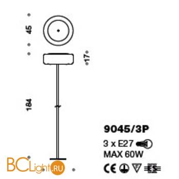 Торшер IDL Tiffany 9044/3P - Схема