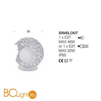 Напольный светильник IDL Twister 509/500L-OUT rusty brown - Схема
