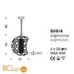 Потолочный светильник IDL Twister 509/4 silver corten with chromed chains - Схема