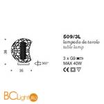 Настольная лампа IDL Twister 509/3L silver corten with chromed chains - Схема