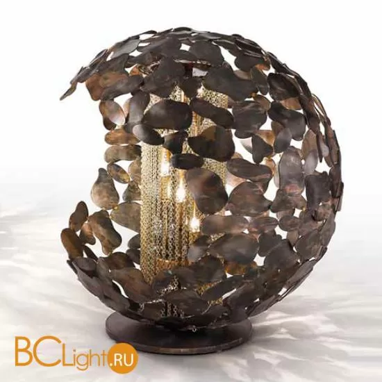 Настольная лампа IDL Twister 509/4L brown corten with light gold chains