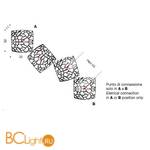 Настенный светильник IDL Twister 509/16A-M silver corten with chromed chains - Схема