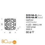 Настенный светильник IDL Twister 509/4A-G brown corten with light gold chains - Схема