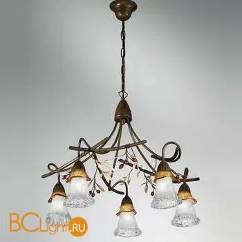 Люстра IDL Ulivo 304/5 AMBER CRYSTAL GLASS