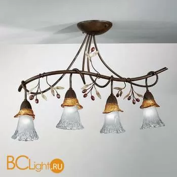 Потолочная люстра IDL Ulivo 306/4PF AMBER CRYSTAL GLASS