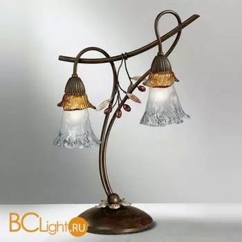 Настольная лампа IDL Ulivo 304/2L AMBER CRYSTAL GLASS