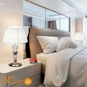 Настольная лампа IDL Vanity 585/1L black nickel / white plisse - Фото 0