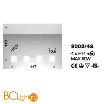 Подвесной светильник IDL Venus 9002/4S white - Схема