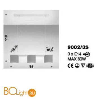 Подвесной светильник IDL Venus 9002/3S white - Схема