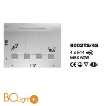 Потолочный светильник IDL Venus 9002TS/4S red - Схема