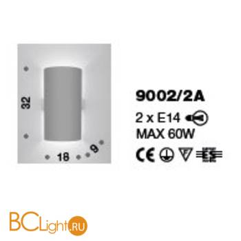 Настенный светильник IDL Venus 9002/2A white - Схема