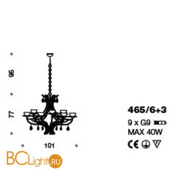 Люстра IDL Vibe 465/6+3 white - Схема