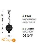 Подвесной светильник IDL Weave 511/3 dark bronze - Схема