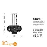 Подвесной светильник IDL Weave 513/8 light gold - Схема