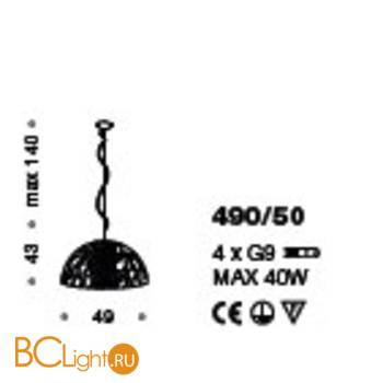 Подвесной светильник IDL Weave 490/50 pure steel - Схема