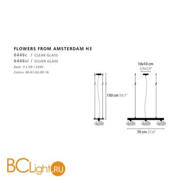 Подвесной светильник Ilfari Flowers from Amsterdam H3 10721 02 - Схема