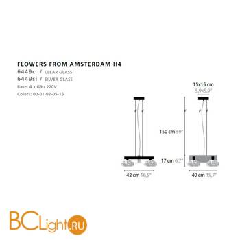 Подвесной светильник Ilfari Flowers from Amsterdam H4 10751 02 - Схема