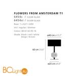 Настольная лампа Ilfari Flowers from Amsterdam T1 Beige shade 10841 02 - Схема