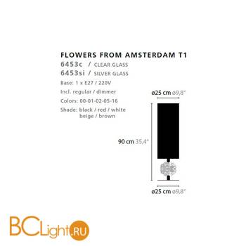 Настольная лампа Ilfari Flowers from Amsterdam T1 L Beige shade 10831 02 - Схема