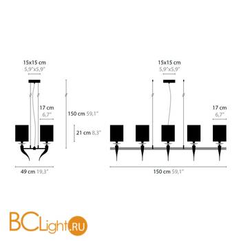 Люстра Ilfari Loving Arms H10 11624 02 Black shades - Схема