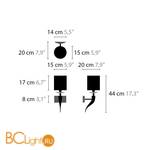 Бра Ilfari Loving Arms W1 11640 02 Black shades - Схема