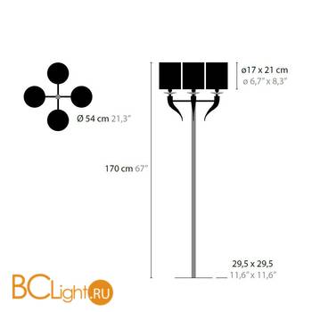 Торшер Ilfari Loving Arms F4 11680 05 White shades - Схема