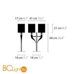 Настольная лампа Ilfari Loving Arms T2 11670 00 Black shades - Схема