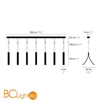 Подвесной светильник Ilfari Stream H7 XL 13742 33 - Схема