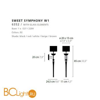 Бра Ilfari Sweet Symphony W1 Black shade 6352 - Схема