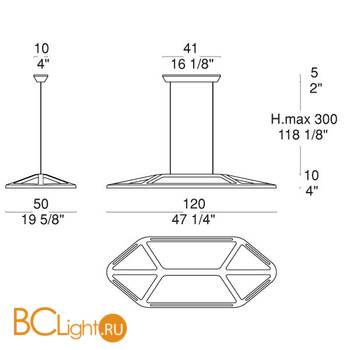 Подвесной светильник iTRE Aki S 0004432 - Схема