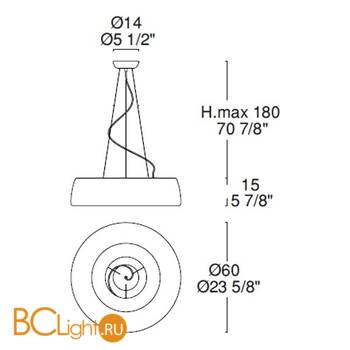 Подвесной светильник iTRE AXEL 60 S Opaco 0001615 - Схема