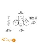 Подвесной светильник iTRE Giuko 3 0001510 - Схема