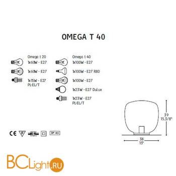 Настольная лампа iTRE Omega T 40 0106079344002 - Схема
